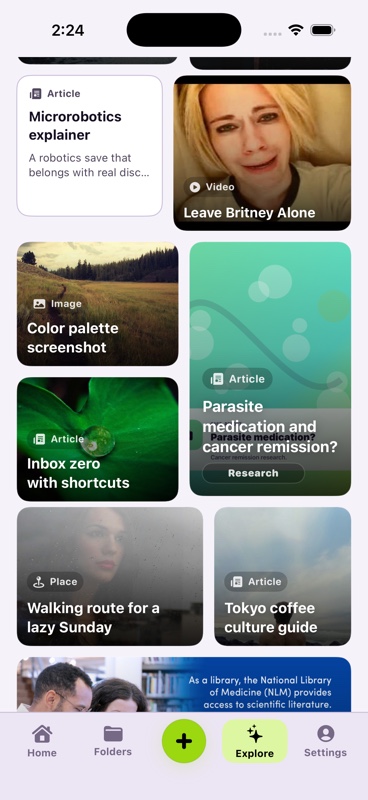 SAVI Explore screen from the current Release build with friends disabled